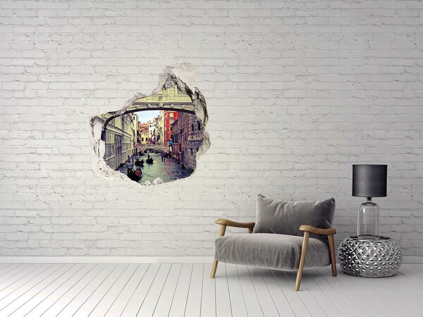 Adesivo effetto buco nel muro Venezia nella buca