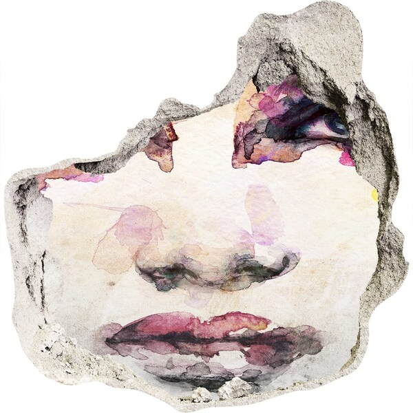 Adesivo effetto buco nel muro Il volto nel muro in rovina