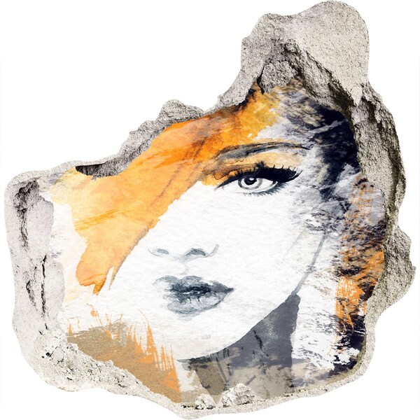 Finto buco nel muro 3D Ritratto in tonalità dorate