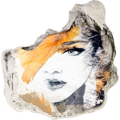 Finto buco nel muro 3D Ritratto in tonalità dorate