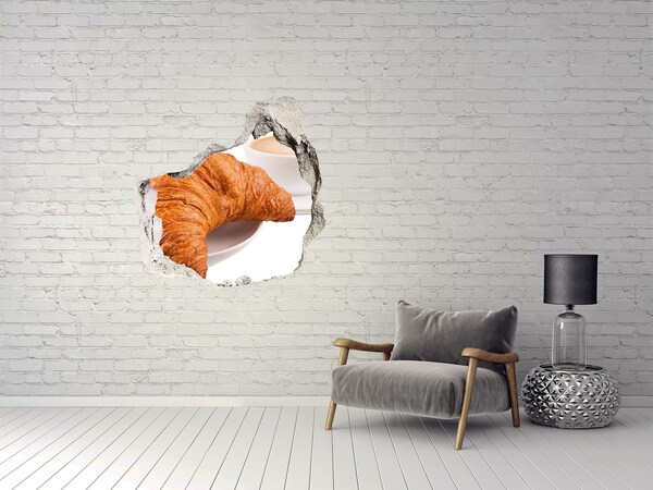 Finto buco nel muro 3D Colazione in un bistrot parigino