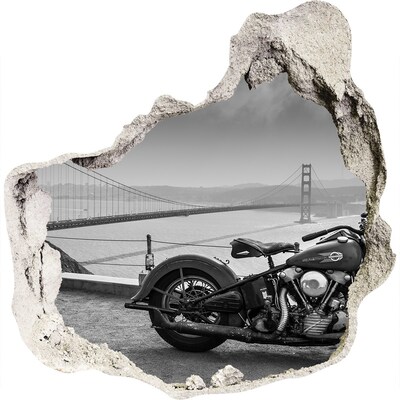 Finto buco nel muro 3D Motociclista al Golden Gate Bridge