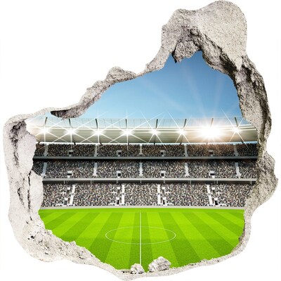 Trompe l'oeil buco nel muro Stadio di calcio in azione