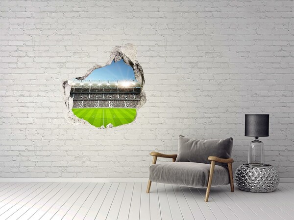 Trompe l'oeil buco nel muro Stadio di calcio in azione