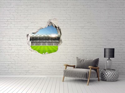 Trompe l'oeil buco nel muro Stadio di calcio in azione