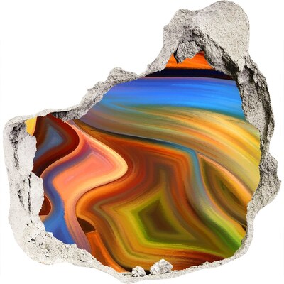 Trompe l'oeil buco nel muro Un paesaggio colorato in un buco nel muro