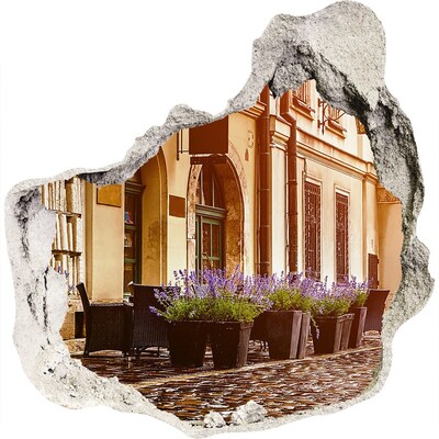 Adesivo effetto buco nel muro Un angolo incantevole con la lavanda