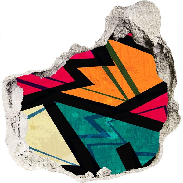 Finto buco nel muro 3D Un murale colorato in un buco nel muro