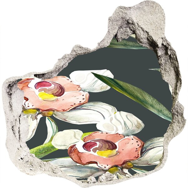 Finto buco nel muro 3D Fiori in cemento