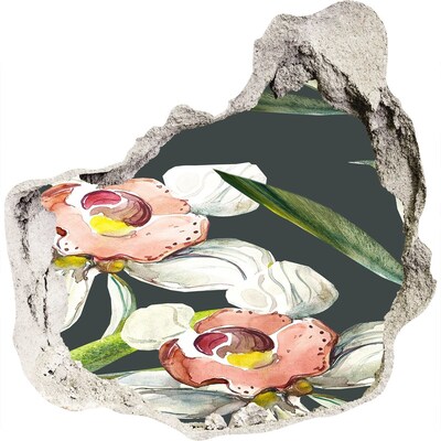 Finto buco nel muro 3D Fiori in cemento