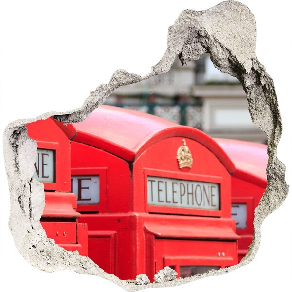 Trompe l'oeil buco nel muro Cabine telefoniche britanniche