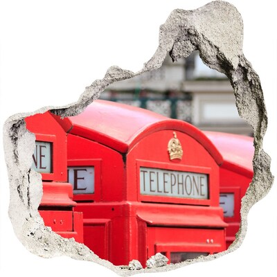 Trompe l'oeil buco nel muro Cabine telefoniche britanniche