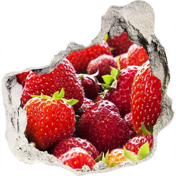 Finto buco nel muro 3D Campo di fragole