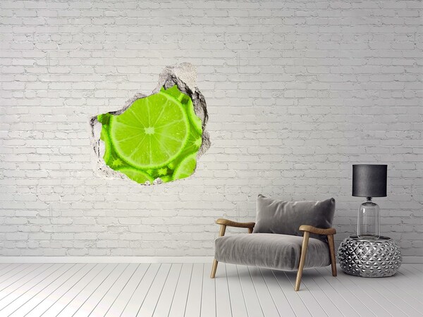 Trompe l'oeil buco nel muro Lime succoso in un buco nel muro