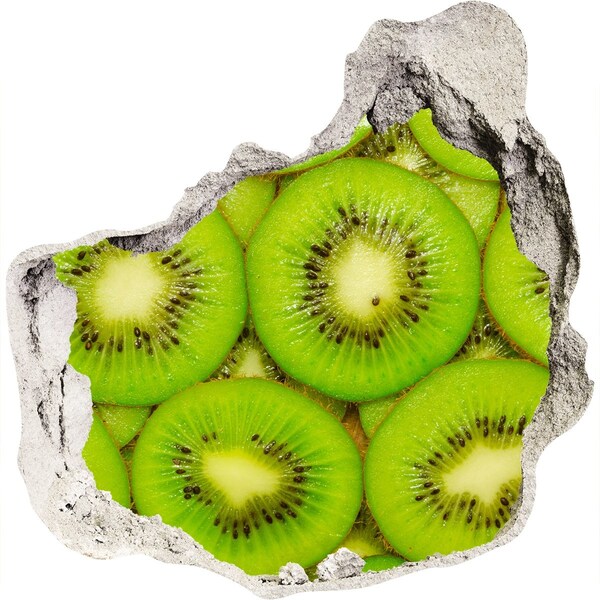 Adesivo effetto buco nel muro Pezzi di kiwi nel muro