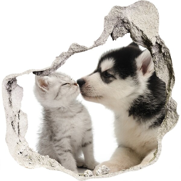 Trompe l'oeil buco nel muro Amici degli animali