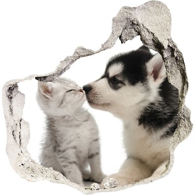 Trompe l'oeil buco nel muro Amici degli animali