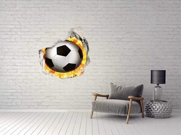 Finto buco nel muro 3D Calcio in fiamme