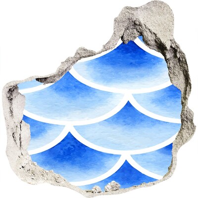 Finto buco nel muro 3D Onde d'acqua in una fessura nel muro