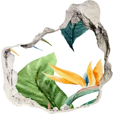 Adesivo effetto buco nel muro Paradiso tropicale dietro le mura