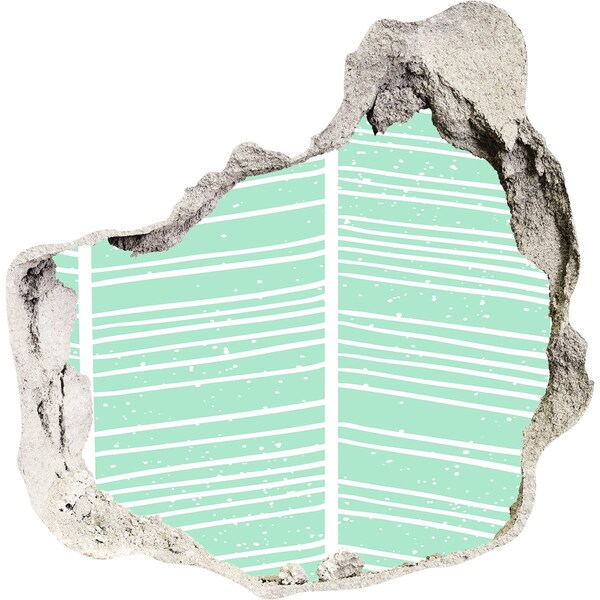 Adesivo effetto buco nel muro Parete verde in stile scandinavo