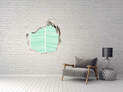 Adesivo effetto buco nel muro Parete verde in stile scandinavo