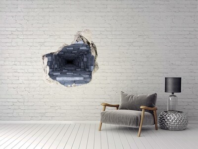 Trompe l'oeil buco nel muro Galleria profonda in cemento
