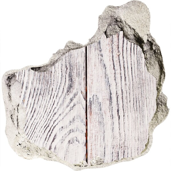 Finto buco nel muro 3D Tavola di legno in un muro danneggiato