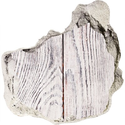 Finto buco nel muro 3D Tavola di legno in un muro danneggiato