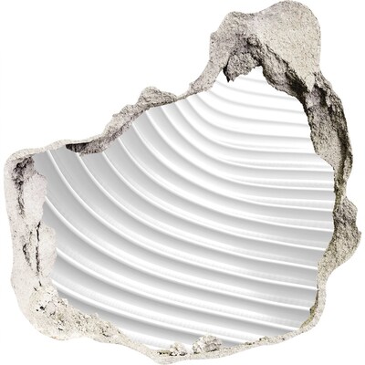 Finto buco nel muro 3D Un muro spezzato con vista su linee ondulate