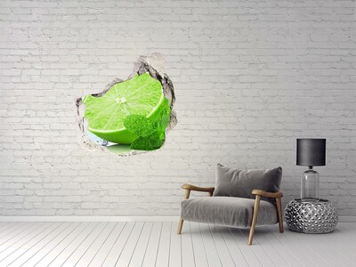 Adesivo effetto buco nel muro Lime fresco con menta