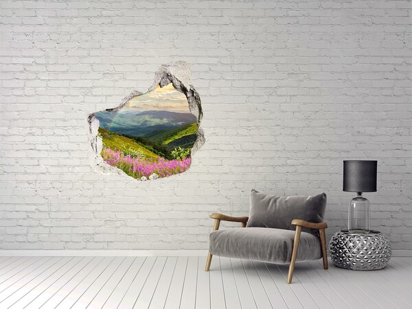 Finto buco nel muro 3D Paesaggio montano arcobaleno