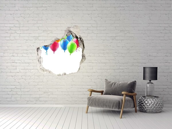 Adesivo effetto buco nel muro Palloncini in un buco nel muro