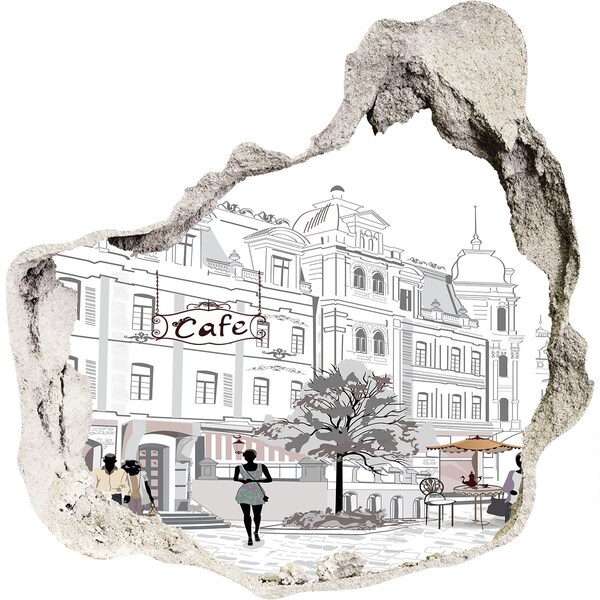 Trompe l'oeil buco nel muro Caffè in stile europeo