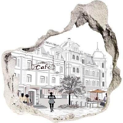 Trompe l'oeil buco nel muro Caffè in stile europeo