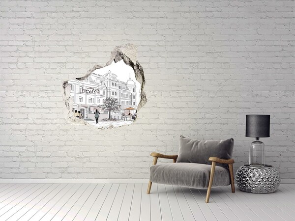 Trompe l'oeil buco nel muro Caffè in stile europeo