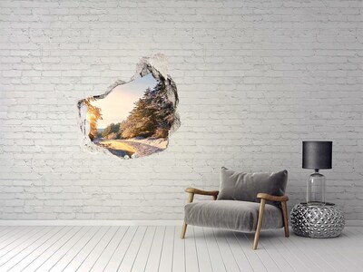 Finto buco nel muro 3D Paesaggio invernale nella foresta
