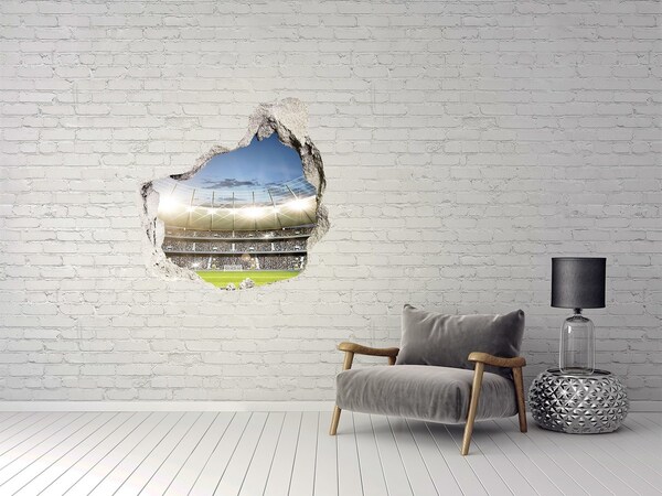Trompe l'oeil buco nel muro Lo stadio in azione