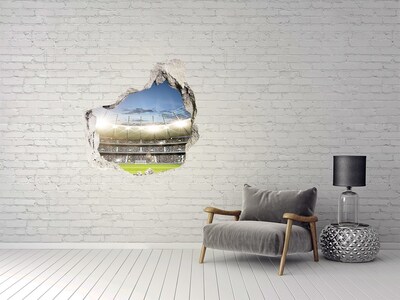 Trompe l'oeil buco nel muro Lo stadio in azione