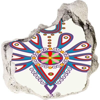 Adesivo effetto buco nel muro Un motivo colorato sullo sfondo di un muro danneggiato