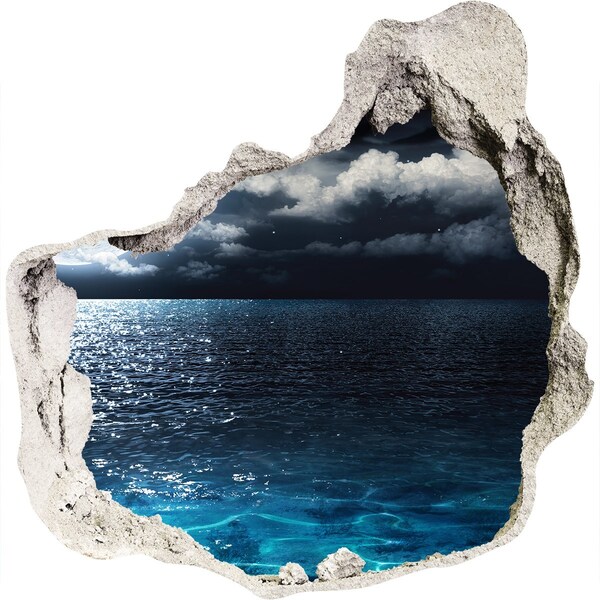 Adesivo effetto buco nel muro Vista notturna del mare