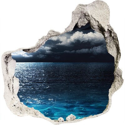 Adesivo effetto buco nel muro Vista notturna del mare