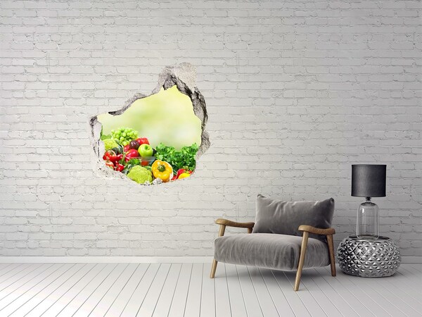 Trompe l'oeil buco nel muro Frutta e verdura nell'orto