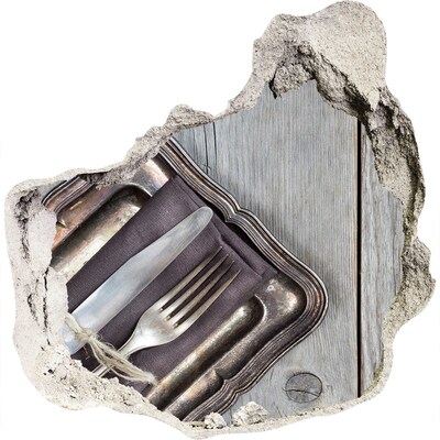 Finto buco nel muro 3D Un'incantevole sala da pranzo in stile rustico.