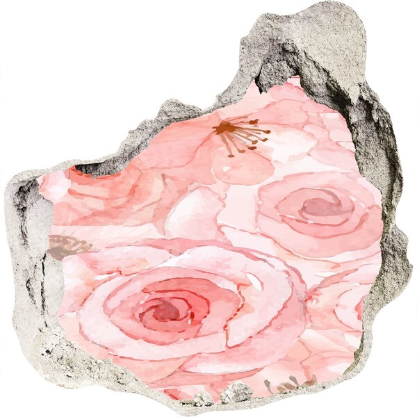 Trompe l'oeil buco nel muro Un murale floreale in un buco nel muro