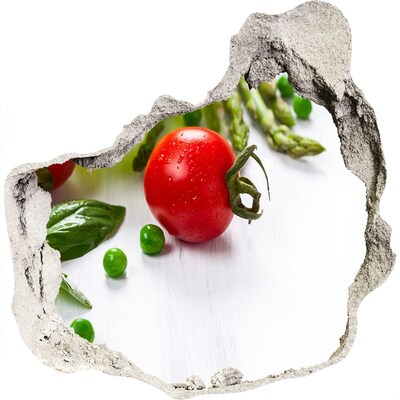 Finto buco nel muro 3D Verdure fresche in cucina