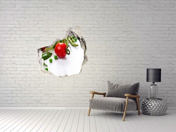 Finto buco nel muro 3D Verdure fresche in cucina