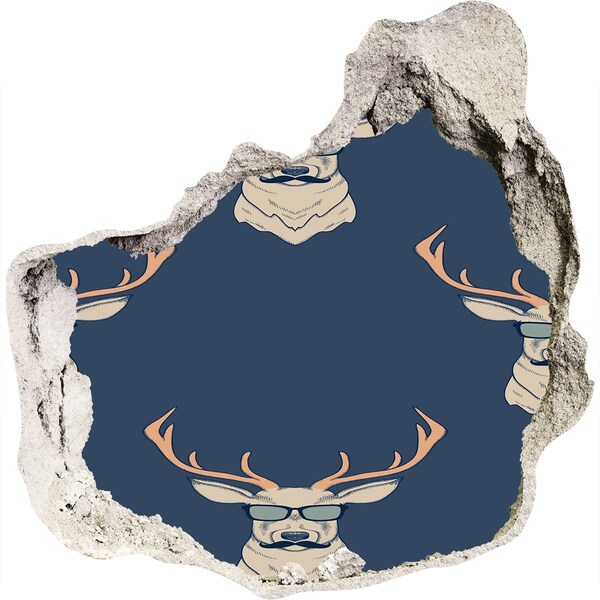 Finto buco nel muro 3D Cervo con gli occhiali da sole