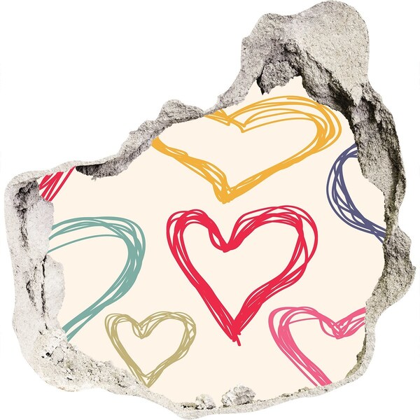 Trompe l'oeil buco nel muro Cuore sul muro