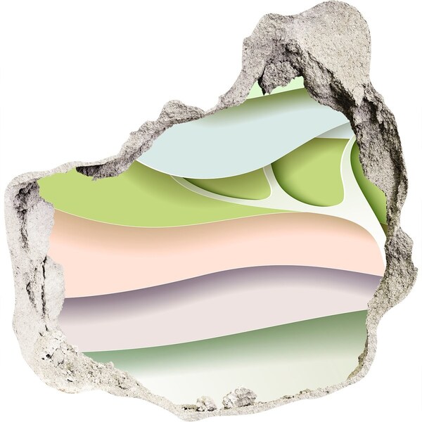 Adesivo effetto buco nel muro Un muro in rovina che si affaccia sul paesaggio